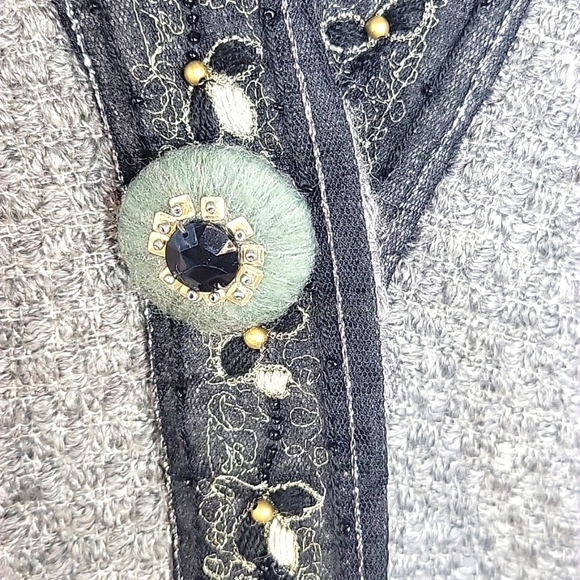 ALBERTO MAKALI Embroidered and Beaded Part Wool Jacket Medium - Picture 3 of 8